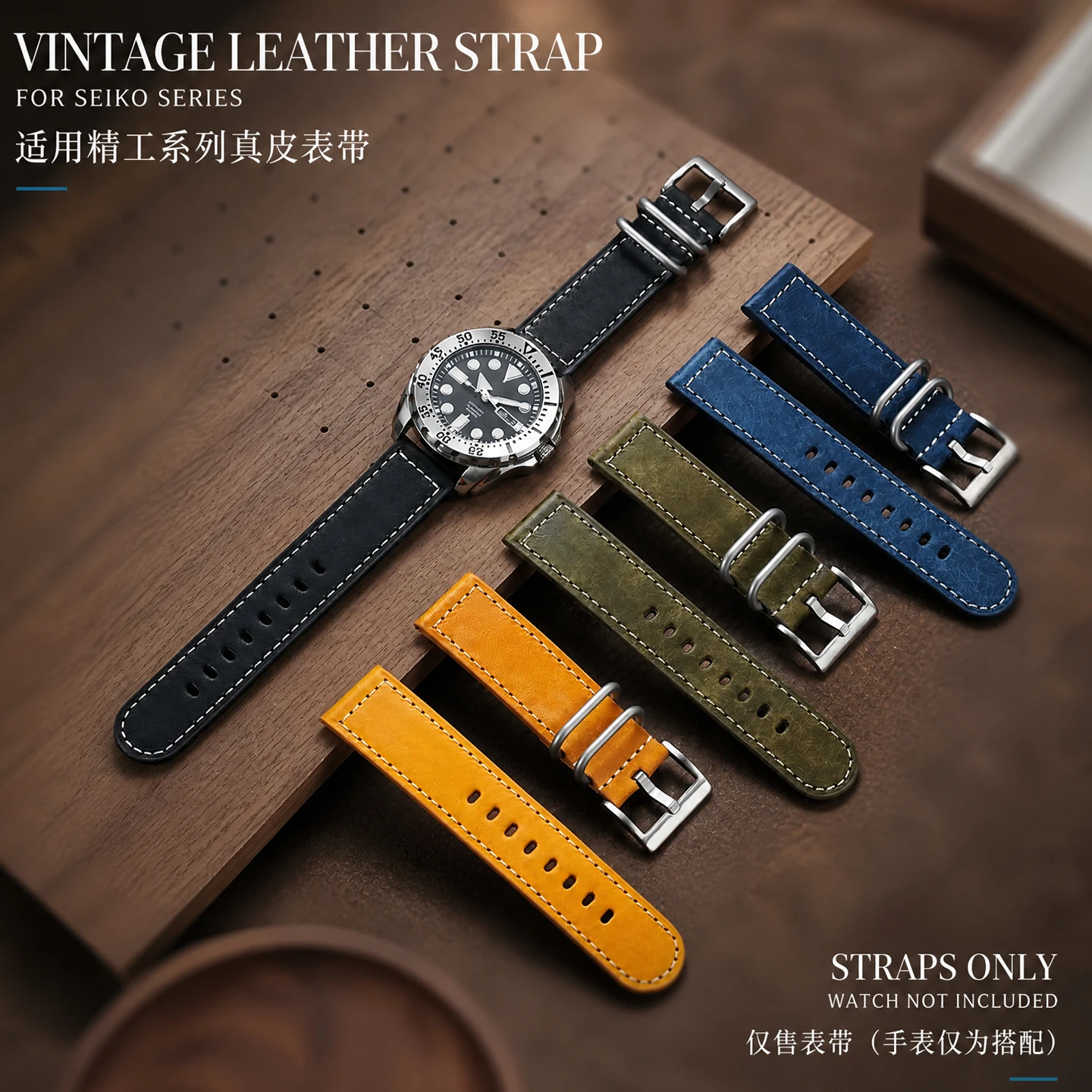 Seiko Watch 5 Sports - Pulseira de Couro Retrô para Relógio