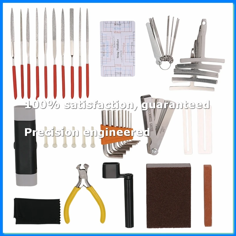 

45Pcs Guitar Repairing Maintenance Tool Kit with Carry Bag Large Care Set of Tools for Acoustic Guitar Electric Guitar-ABYS
