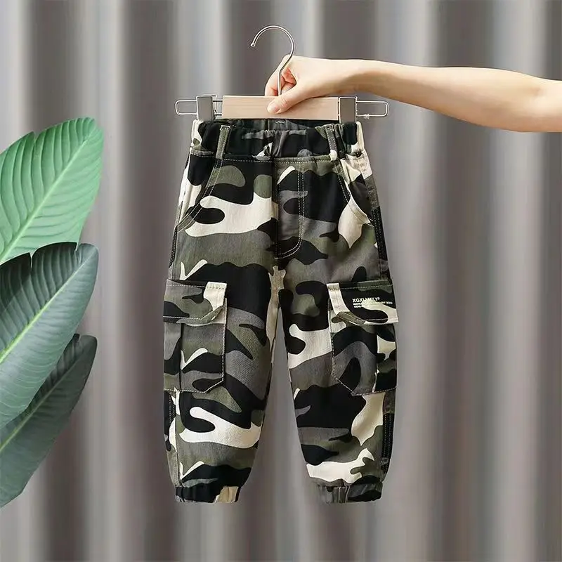 

Kids Boys Pants Spring And Autumn Camouflage Casual Workwear Pants 2023 New Children's Autumn Pants Sports Boy Handsome