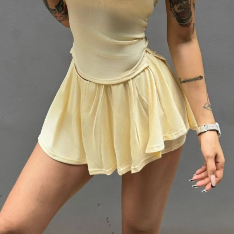 

Women Tennis Golf Skirts Breathable Quick-dry High Waist Mini Pleated Skrit with Built-in Shorts for Running Fitness Activewear