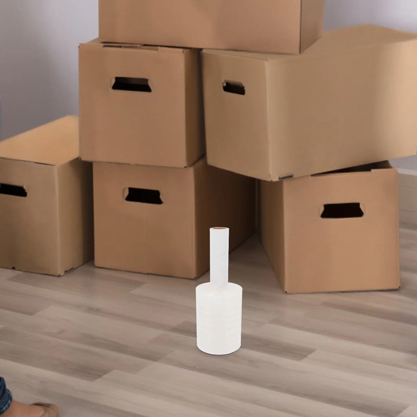 

1 Roll Handle Stretch Film For Moving Furniture Wrap Packing Pallet Luggage Shrink Wrap Roll Storage Organization Binding