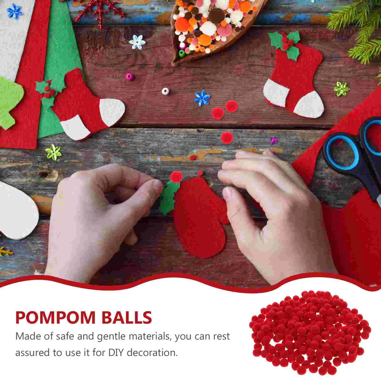 250 Pcs Pom Craft Supplies Pompom Balls Clothing DIY Materials Poms Blue Wedding Hat Multipurpose Decor Plush Pompoms