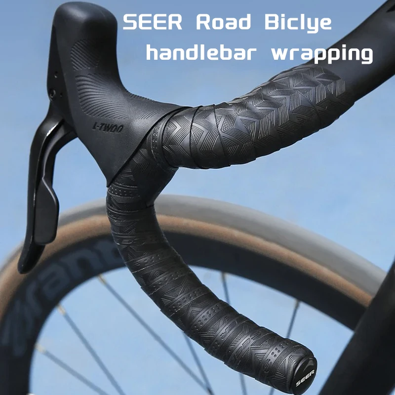 SEER Rutschfestes Rennrad-Lenkerband PU+EVA Silikon Stoßdämpfendes Lenkerband Mit Lenkerendstopfen Fahrrad-Zubehör