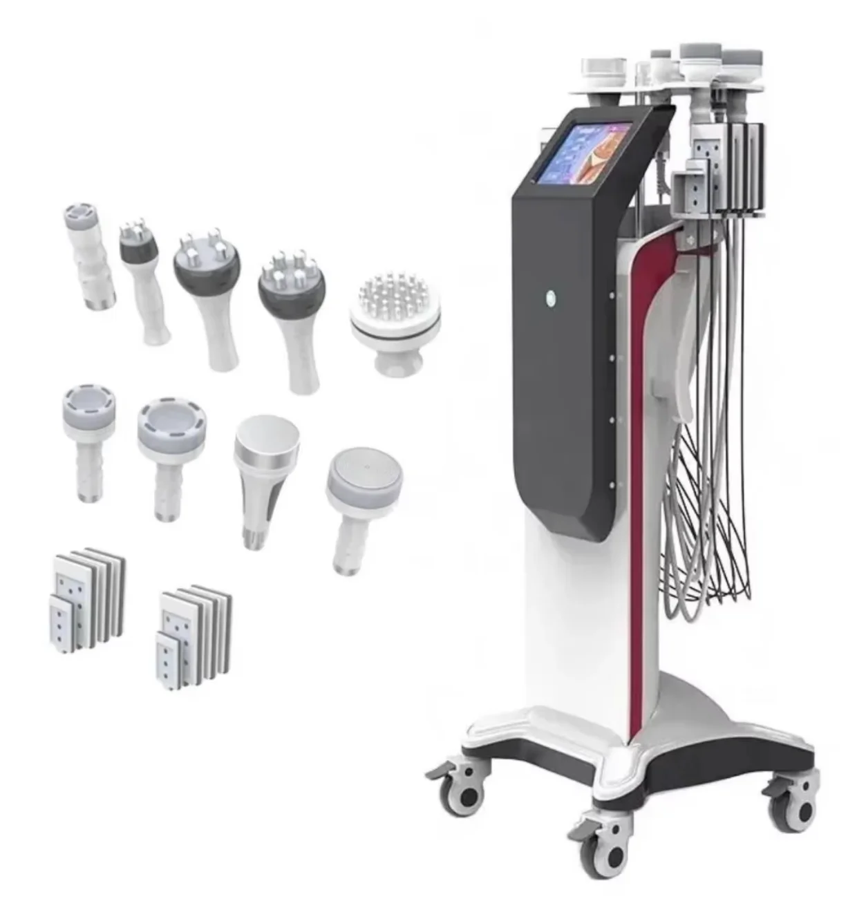 Vertical 10‑Handle 80K Cavitation RF Vacuum Body Shaping Machine Multi‑Mode Skin Tightening Beauty Equipment for Professional Beauty Clinic Studio