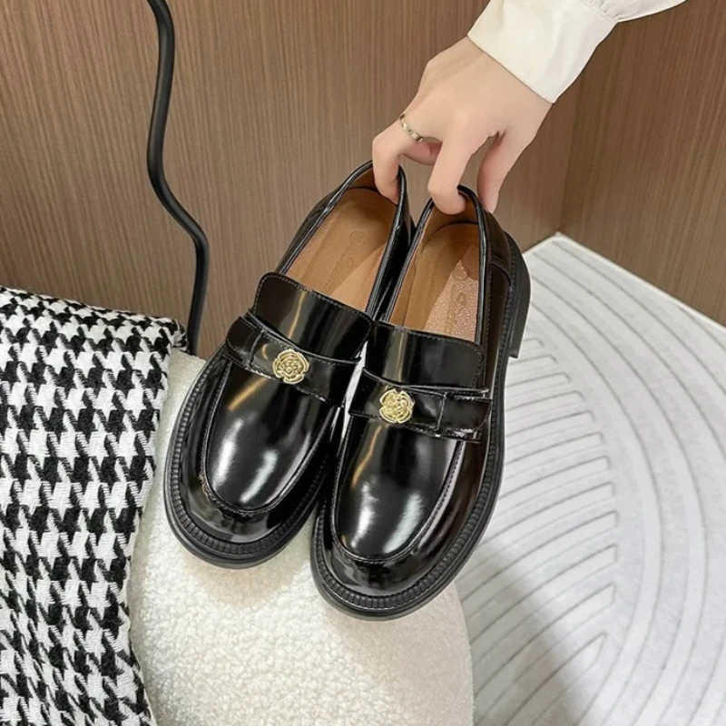 

New Fashion Women Shoes Chunky Platform Shoes Girl Height Increasing Slip-on Loafers
