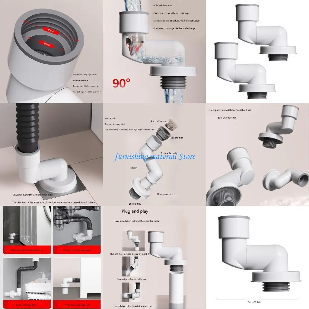 

Y5GD Pack of 2 Adjustable Silicone Drain Seal Not Odor Pipe Rings Long Service Silicone Seal for Household Sinks & Showers