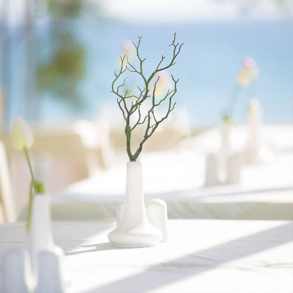 

3pcs Green Artificial Plant Decorations Plastic Coral Twigs Vase Filler Balcony Garden Layout Props Simulation Branches