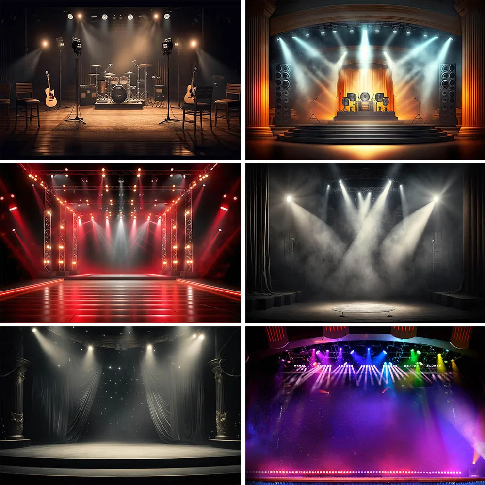 

Mocsicka Photography Background Stage Lighting Music Band Live Adult Kids Birthday Decor Women Portrait Backdrop Photocall Props