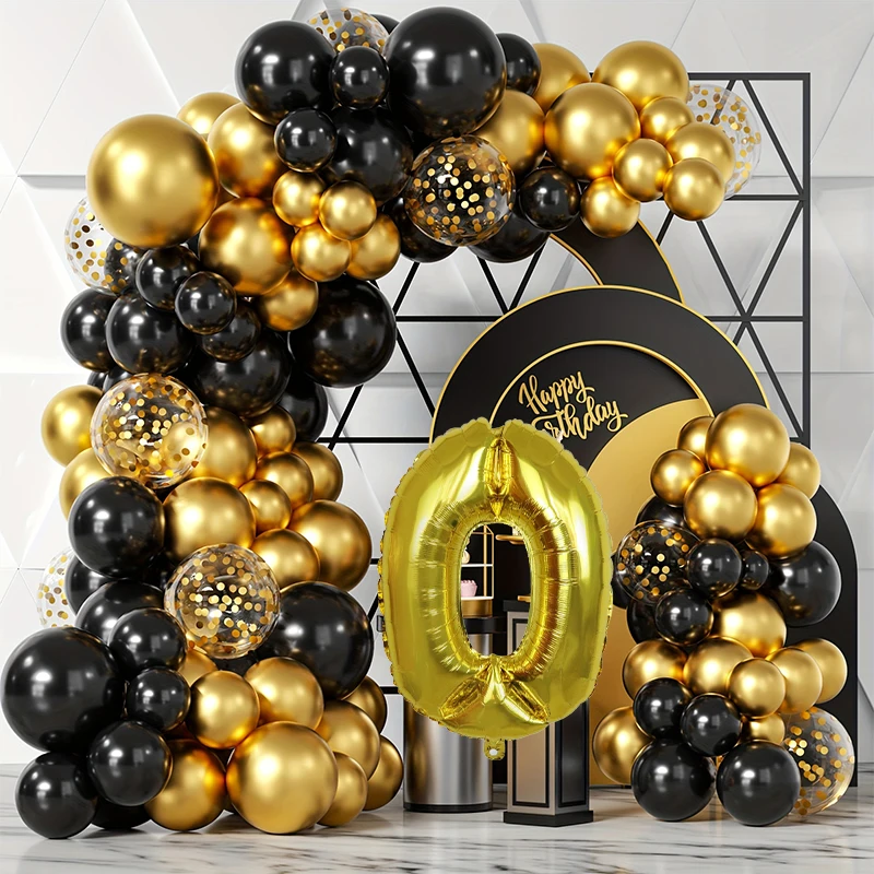 

The Black and Gold Birthday Balloon Set is Suitable For Festivals Celebrations Graduation Ceremonies Parties and Gatherings