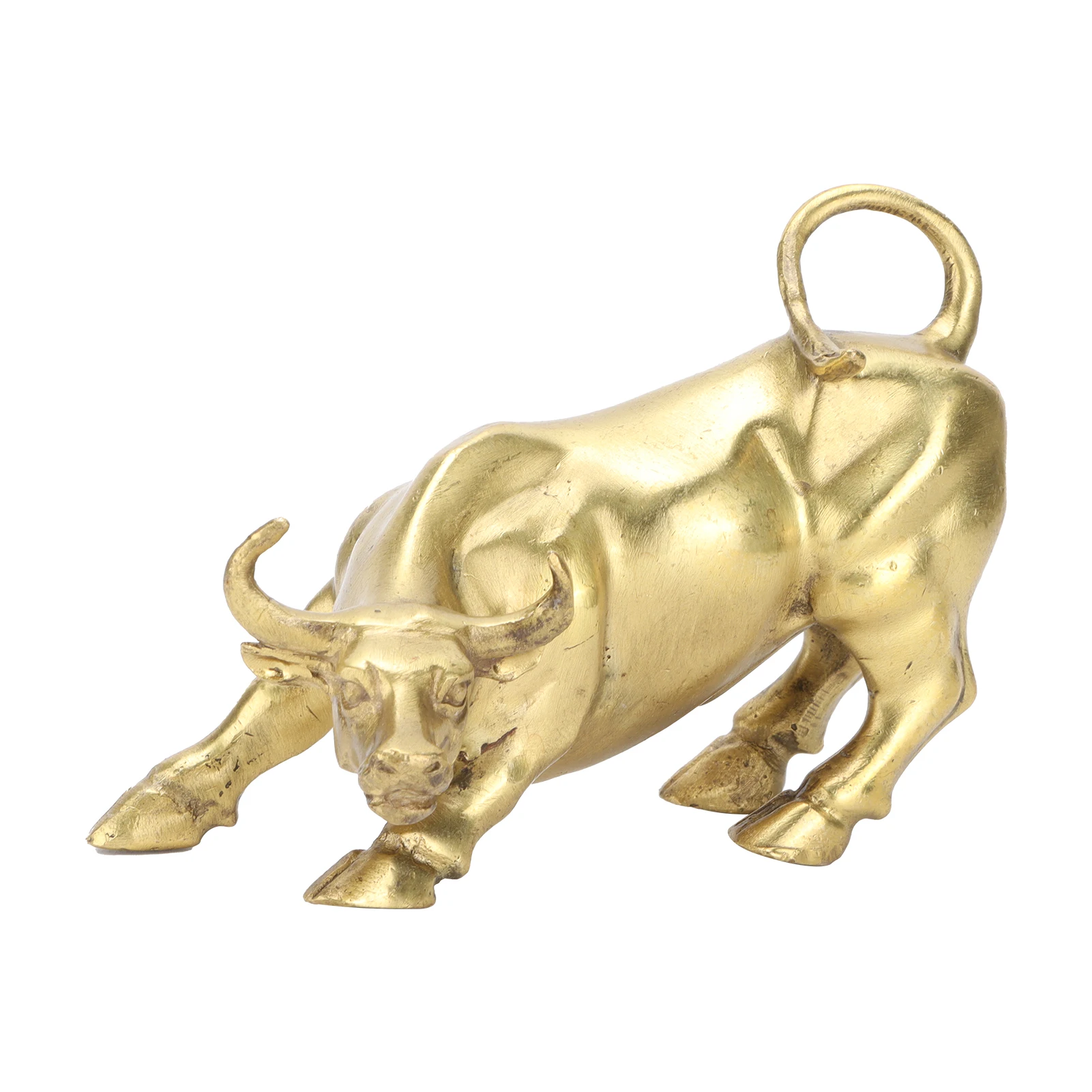 Escultura de toro de calle de pared de latón Feng Shui, estatua de Animal de riqueza, estatuilla, decoración de escritorio para oficina, dormitorio, estantería, tienda