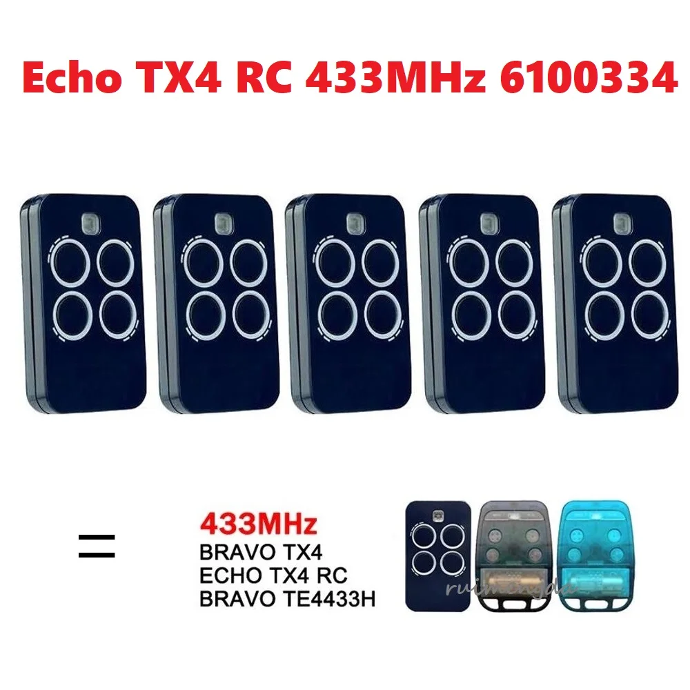 For GENIUS ECHO TX4 RC 433 Remote Control for Electric Gate 433MHz Gate Control Garage Remote Control Keychain BRAVO TX4 TE4433H