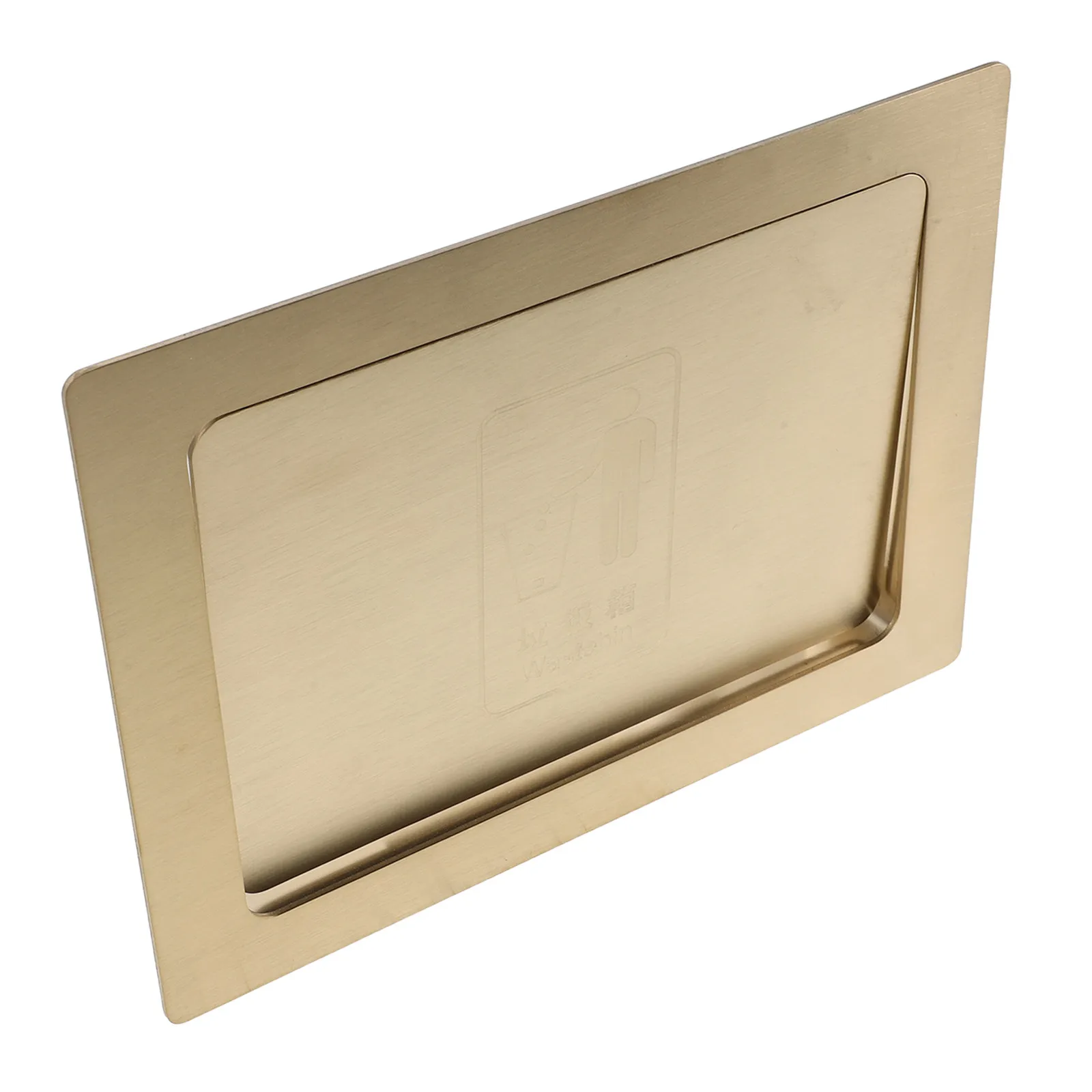 Stainless Steel Recessed Trash Bin Lid Side Slot Countertop Waste Chute Cover for Kitchen Cabinet Pantry