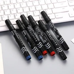 Large Capacity Black Red Blue Plastic Oily Waterproof Permanent Marker Pen