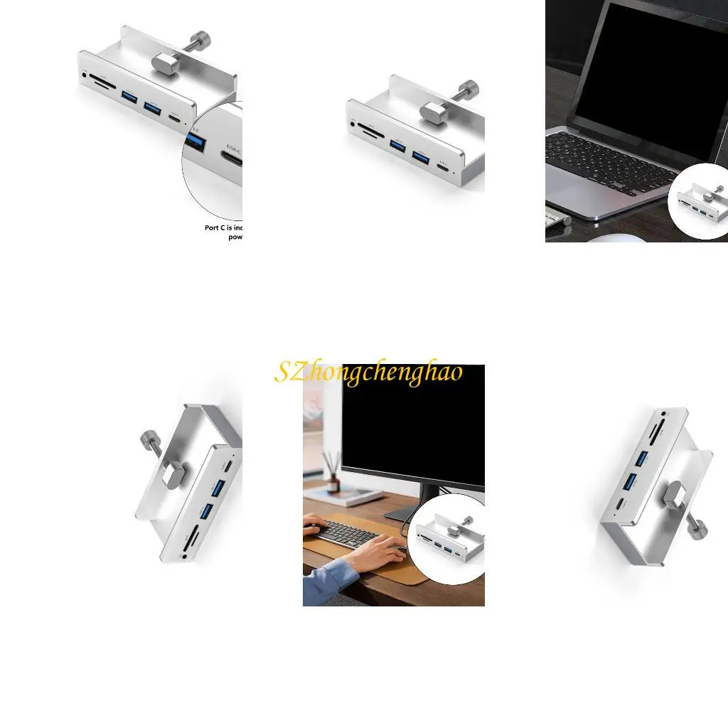 

Алюминиевый USB3.0 Тип C Адаптер держатель телефона считывателя карты карты карты считывания питания 601D