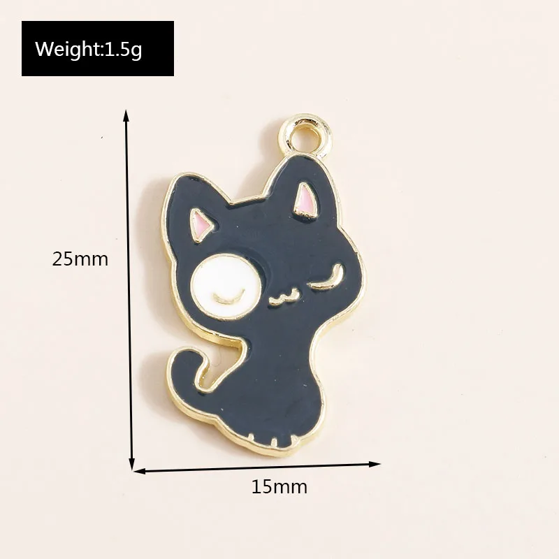 Leslie 10 Stück Emaille Tier Charms Panda Katze Ente Frosch Pinguin Anhänger für Schmuckherstellung DIY Halsketten Ohrringe Schmucksuche – Detail 6