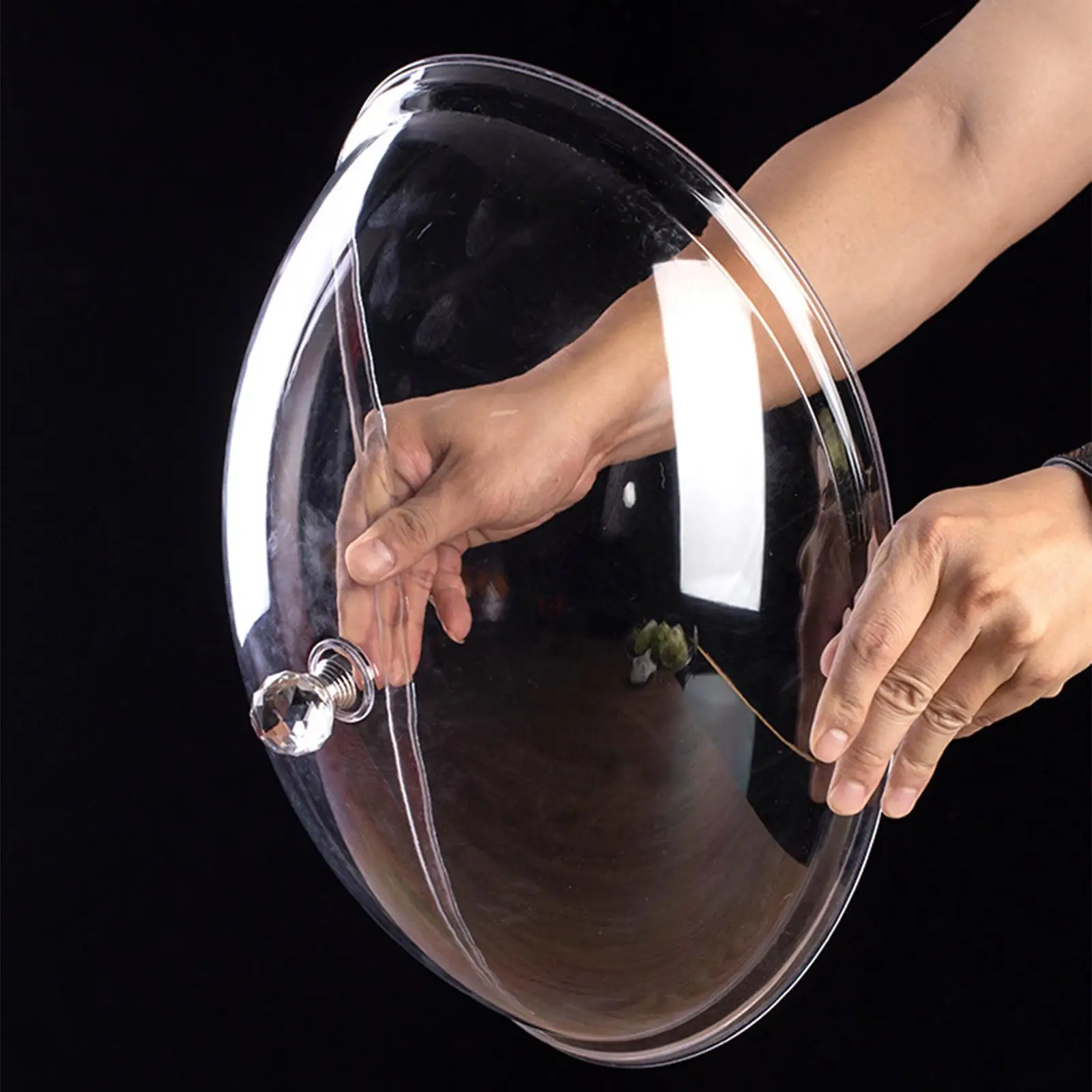 Cake Plate with Lid Transparent Convenient Multifunctional for Dining Rooms