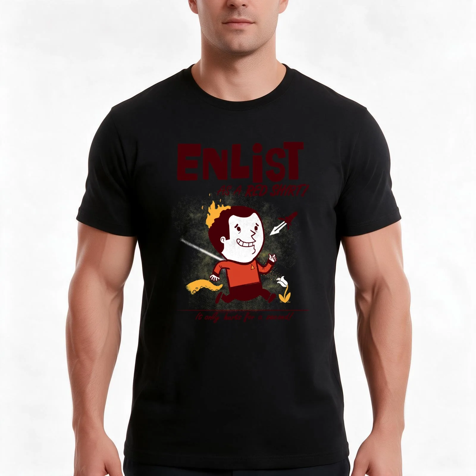 ENLIST as a Red Shirt! T-Shirt Summer Casual Cotton Tee Oversized Streetwear Tops Vintage Graphic Print Unisex Men Women