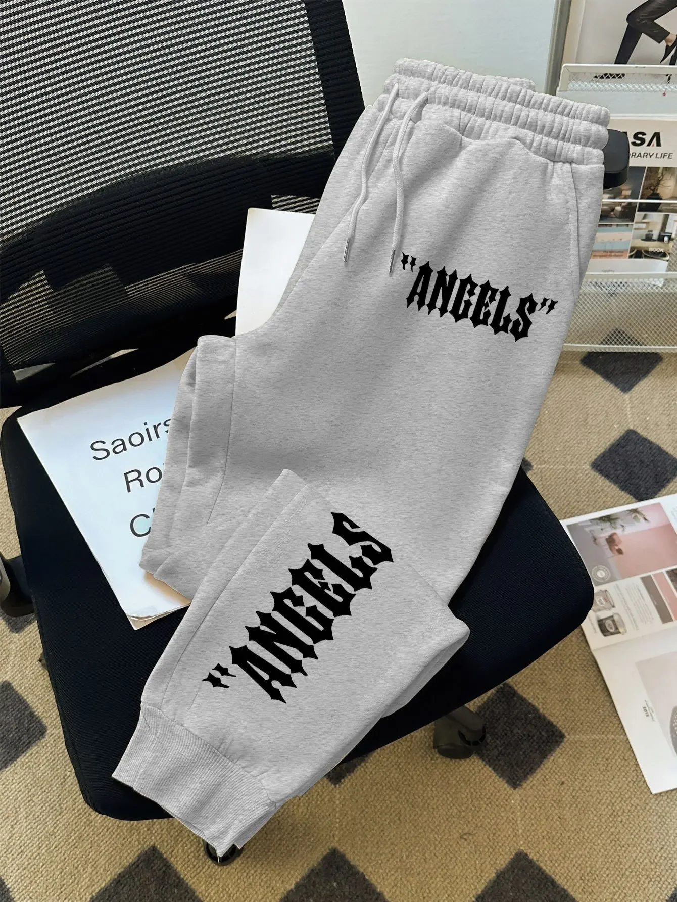 Men's Stylish Casual Pants, Featuring Trendy American Pattern Prints. Men's Sweatpants