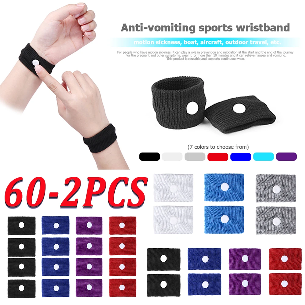 60-2 Stück Reise Morgen Übelkeit Armbänder Anti Übelkeit Auto Van Meer Flugzeug Armband Anti-Reise-Krankheit Armband Riemen Boote