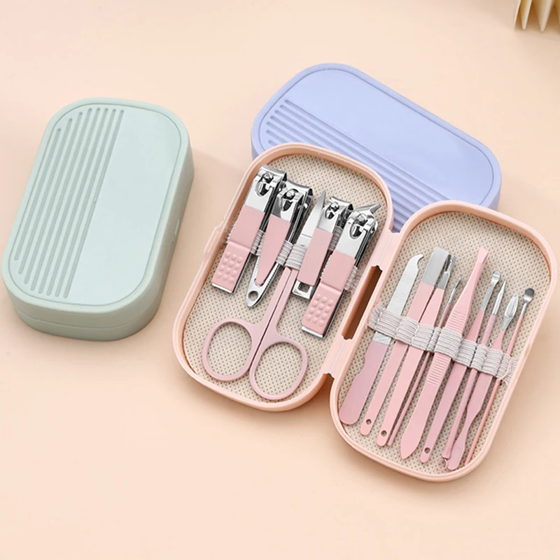 8/14/18pcs Nail Clipper Set Stainless Steel Manicure Pedicure Kit Portable Travel Case Earpick Nail File Tool Foot Cuticle Care