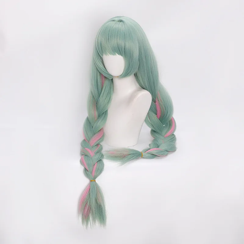 Juego Wuthering Waves Phrolova Cosplay peluca chica verde claro trenzado pelo largo pelucas sintéticas resistentes al calor accesorio de Halloween