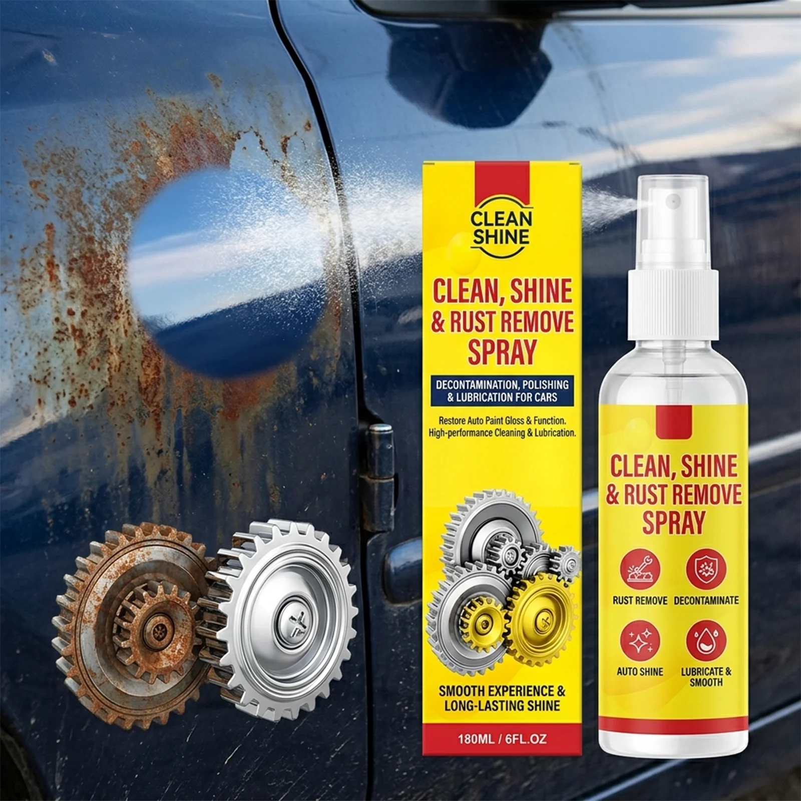 Professional Metal Care Spray Rust Oxidation Mitigation Car Part Lubricator Surface Cleaning Polisher Anti Rust Kit 120g