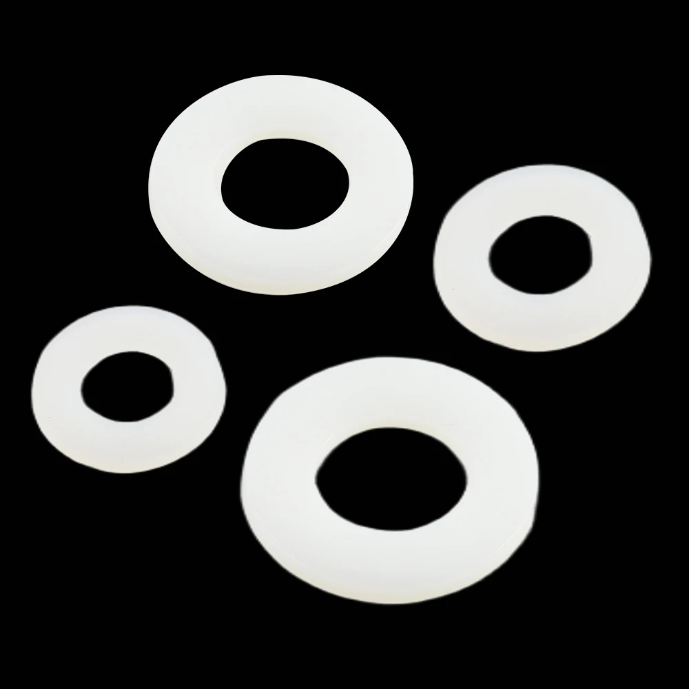 M6M8M10M12M14M16M18M20M22M24 White Plastic Flat Gasket Rings Nylon Flat Washers Gaskets Rubber Spacer Waterproof Sealing Washer