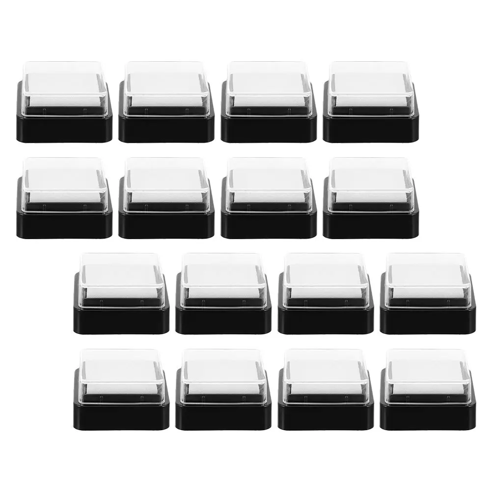 Afbeelding 3: 16 stuks ambachtelijke inktkussens 3x3cm geen kleur inktkussentje voor aangepaste kleurstoftoepassing veelzijdig gebruik in onderwijs thuiskantoor en creatief