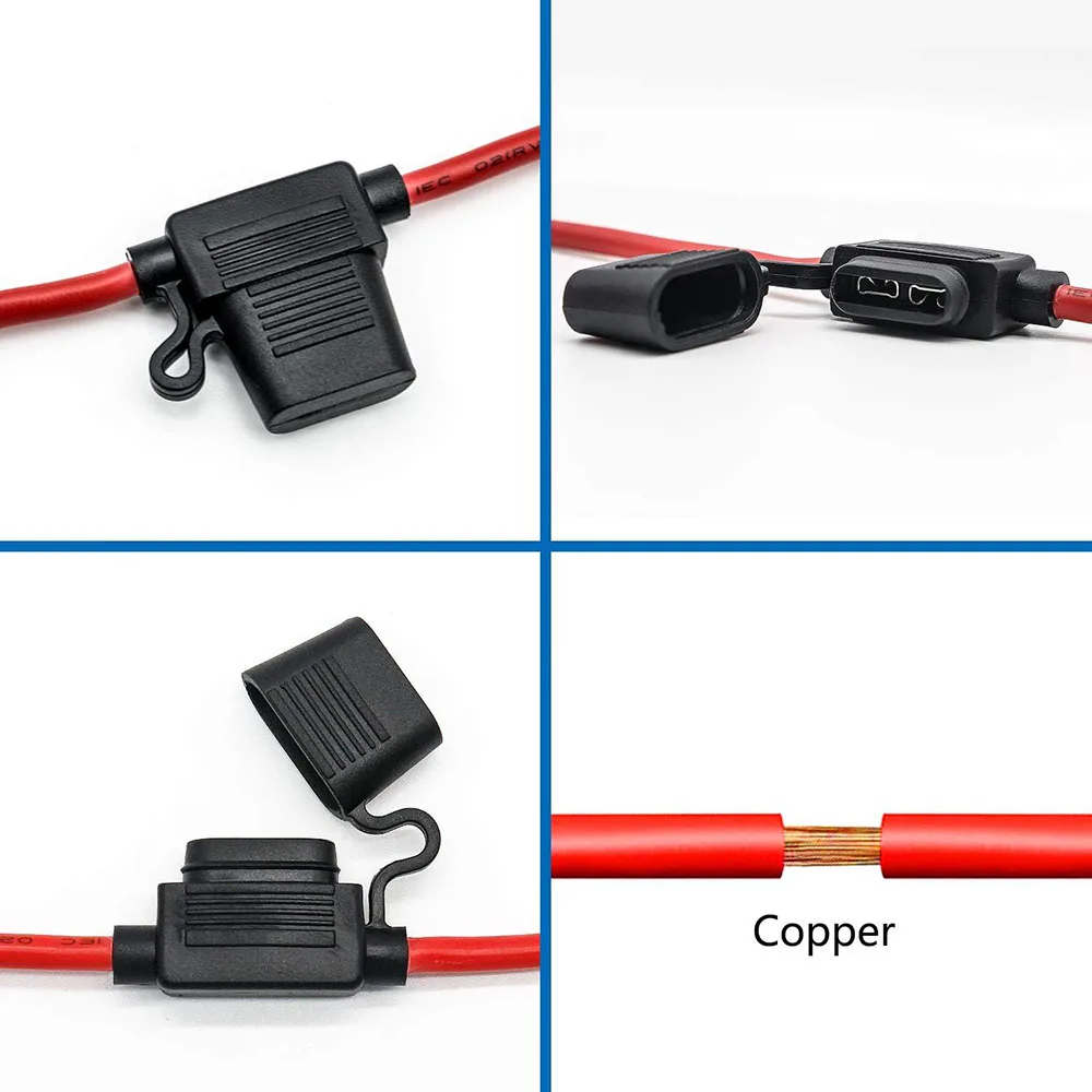 10 Pack 16 AWG Inline Fuse Holder - 12 Volts 16 Gauge Waterproof Fuse Holder for 10A Blade Fuse For Car ATO ATC Automotive