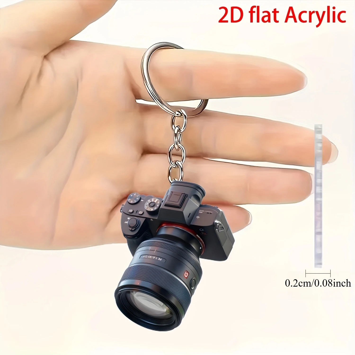 3/6-Piece Set of Camera Acrylic Keychains, New Christmas Acrylic Ornaments, Car Rearview Mirror Decorations, Creative Car Interior Decorations, Backpacks, Keychains, Home Decor, Multifunctional Kitchen Decorations, Tote Bag Gifts