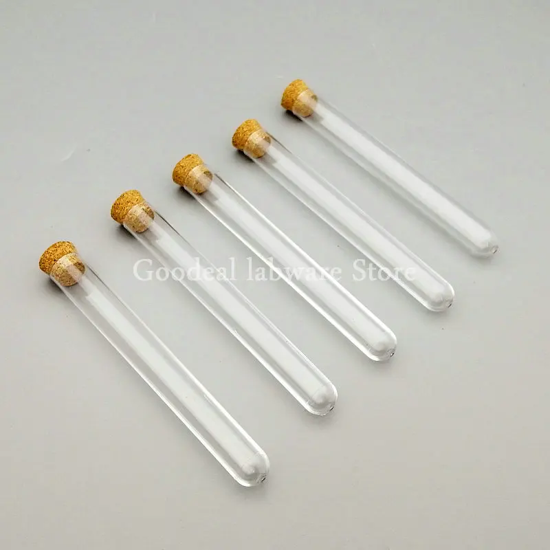 

Прозрачные пластиковые пробирки с круглым дном 12x100 мм, 100 шт., пробирки с пробками, праздничные флаконы для конфет и соли для ванны, трубки для свадебного подарка