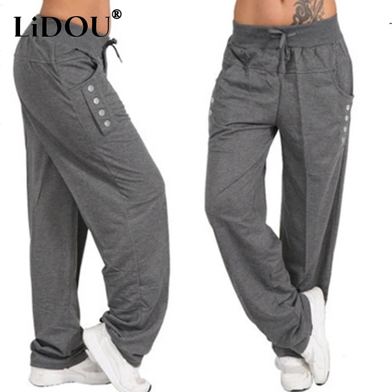 

Spring Summer Oversized High Waist Loose Casual Pants Ladies Fashion Streetwear All-match Straight Sweatpants Women's Trousers