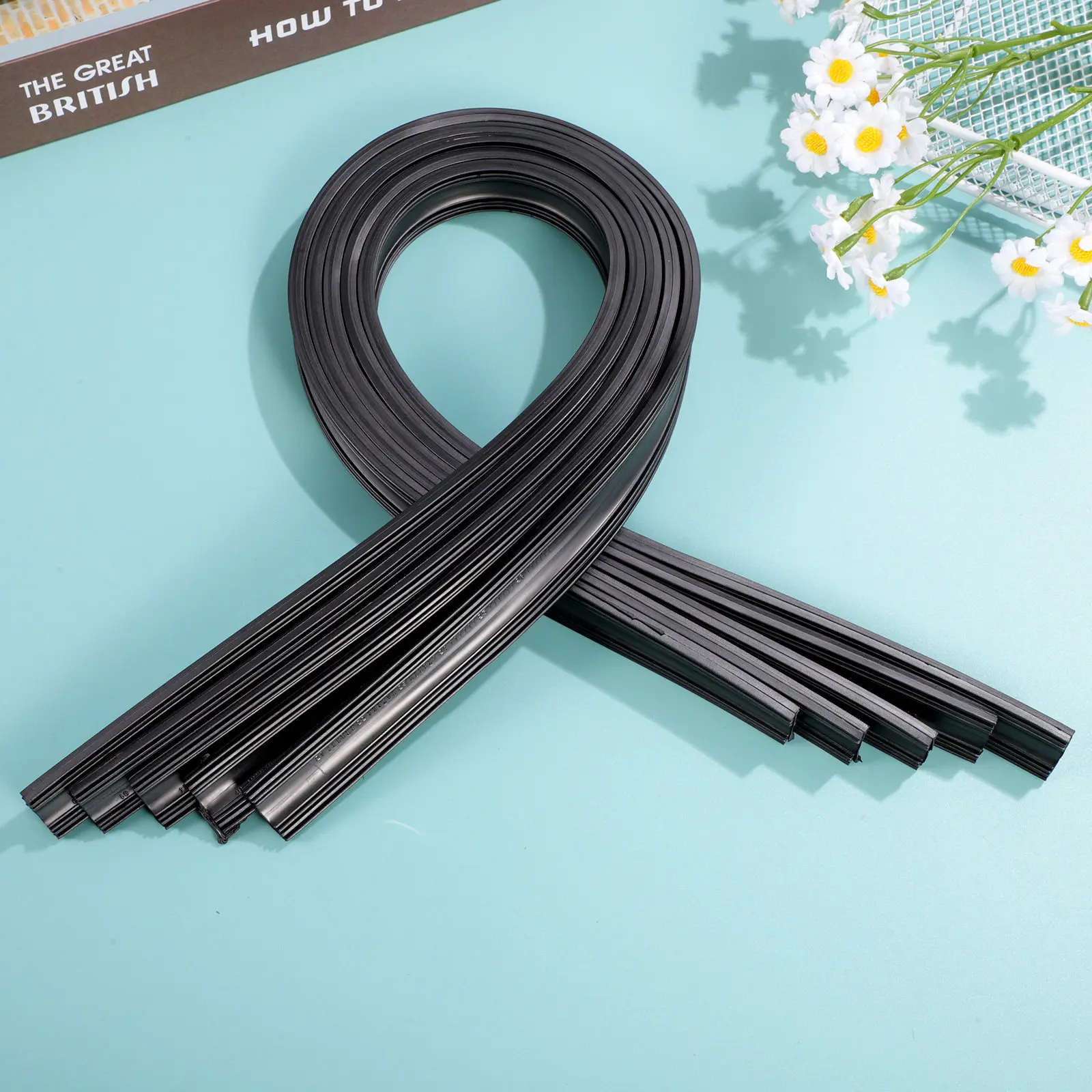 

5Pairs 6Mm Frameless Windshield Wiper Blades Refills Natural Rubber Strips for Cars Trucks Buses Universal Boneless Wiper Refill