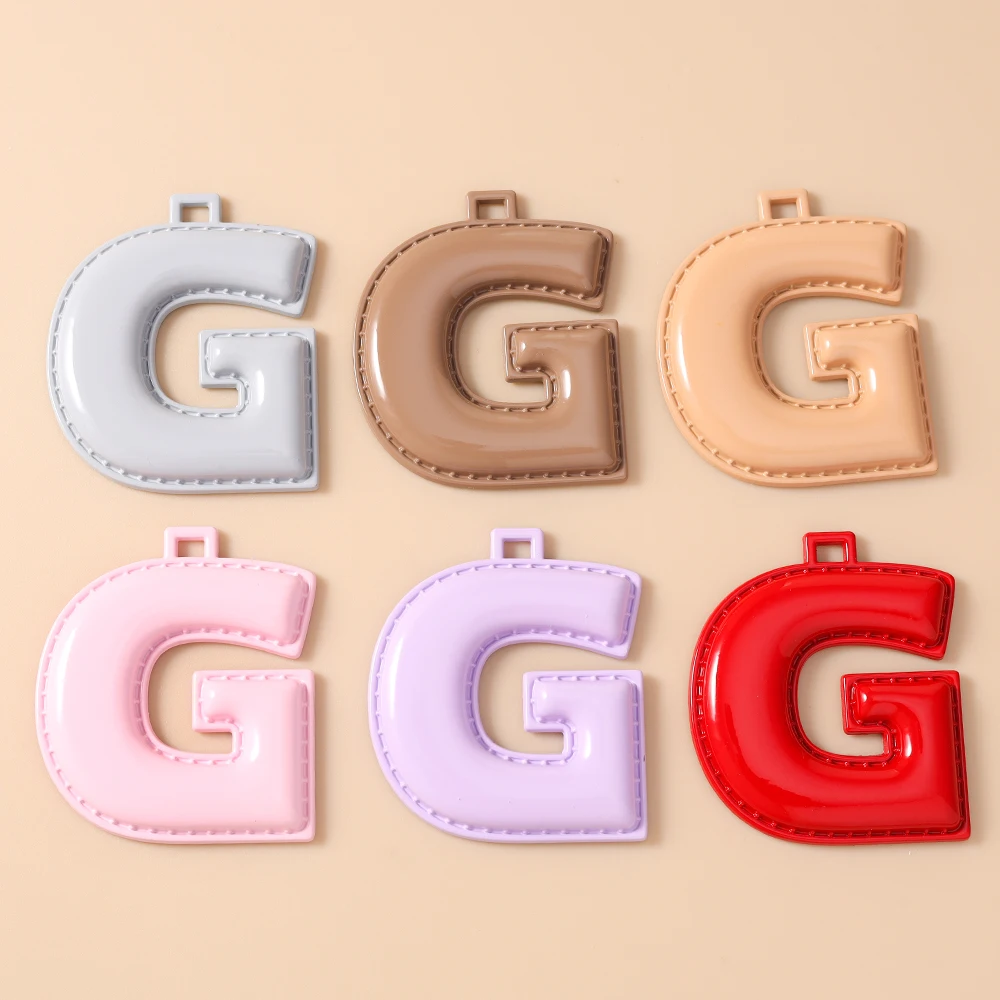 Leslie 5 Stück 40mm Niedliche Metall-Alphabet-Anhänger 26 Buchstaben Charms für Schmuckherstellung DIY Ohrringe Anhänger Halskette Armband Handwerk – Detail 18