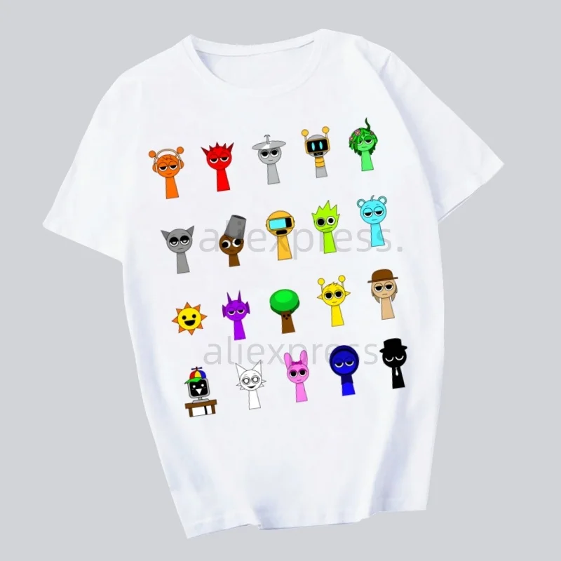 

Sprunki Plush Print Men's Brand T-shirts Funny Hip Hop Summer Women Men Tshirts Streetwear Ulzzang Harajuku T-Shirt Shirt