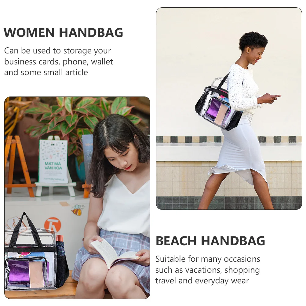 Storage Bag Crossbody Tote Bags Women Clear Stadium Bags See Through Bag Fashion Women Handbag Pvc Swimsuit Bag Travel