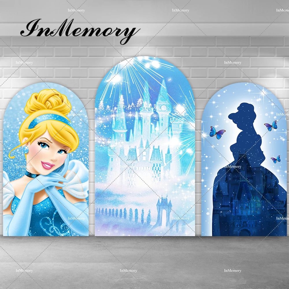 

Fairy Castle Princess Cinderella Chiara Arch Backdrop Cover for Girls Birthday Party Background Baby Shower Banner Doubleside