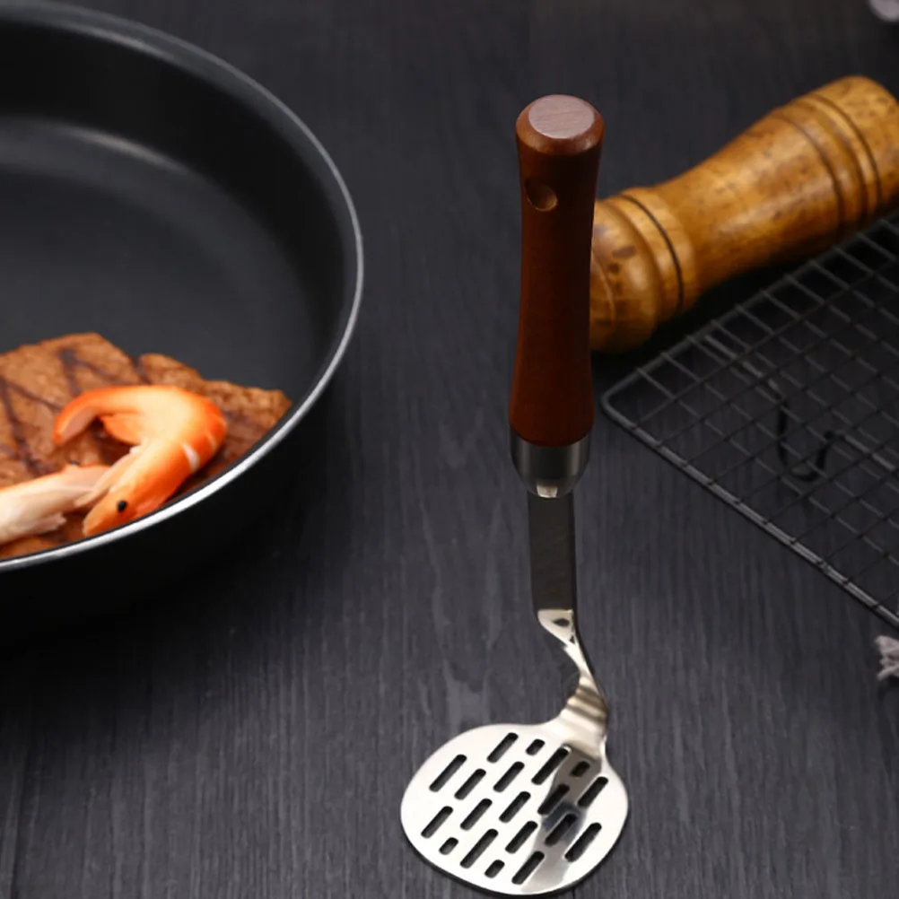 

1Pcs Potato Masher Practical Kitchen Gadget Easy Pressing Tool for Meat Vegetables Fruits Comfortable Grip Large Surface