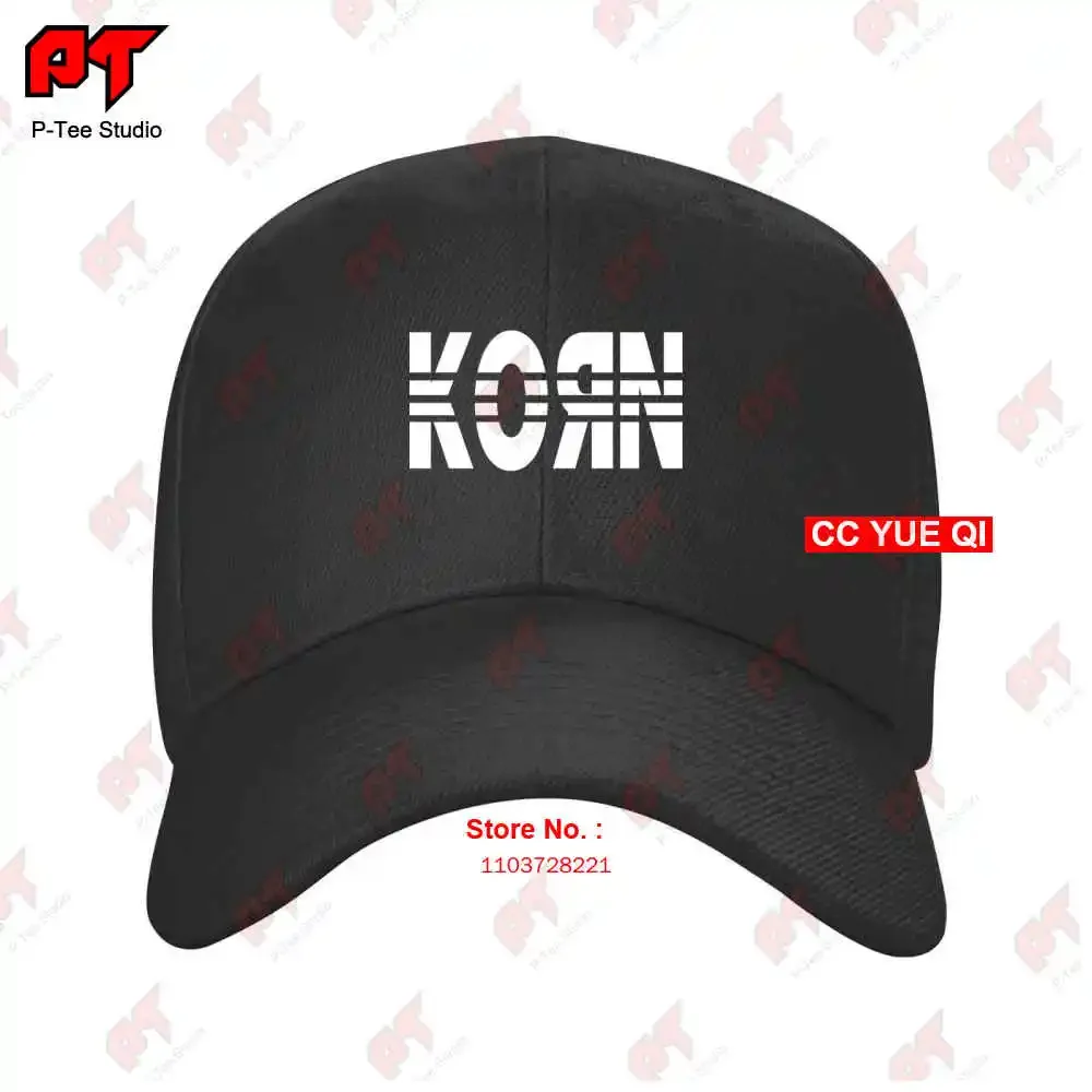 Vintage 90S Korn Black Music Band Giant Tag Baseball Caps Truck Cap L34C