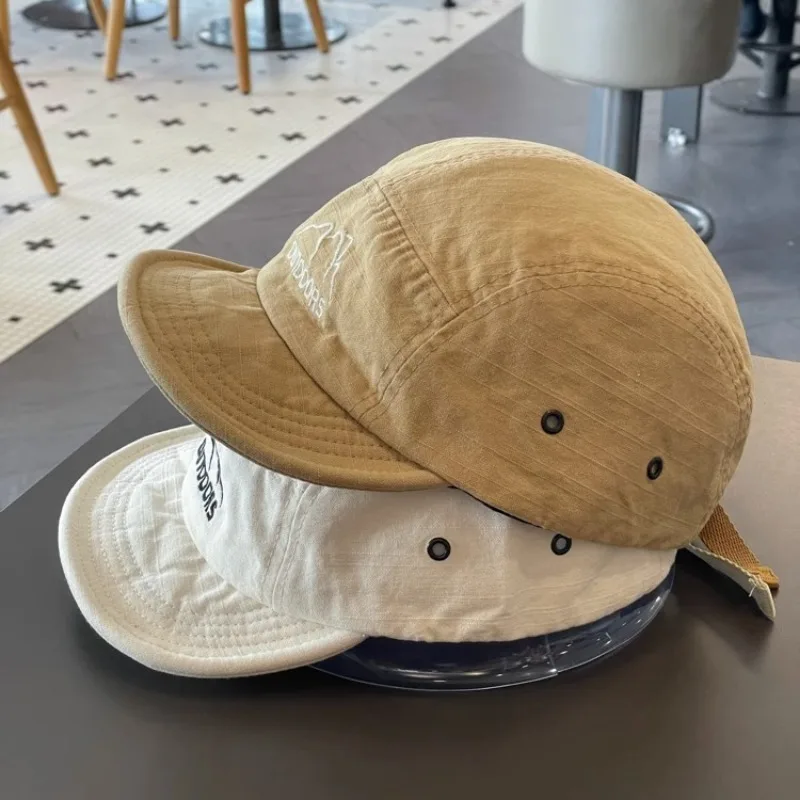 قبعة بيسبول قصيرة الحواف للنساء، قبعة شمسية من خمس قطع ذات حواف ناعمة للطلاب، قبعة منقار البط في الهواء الطلق للرجال