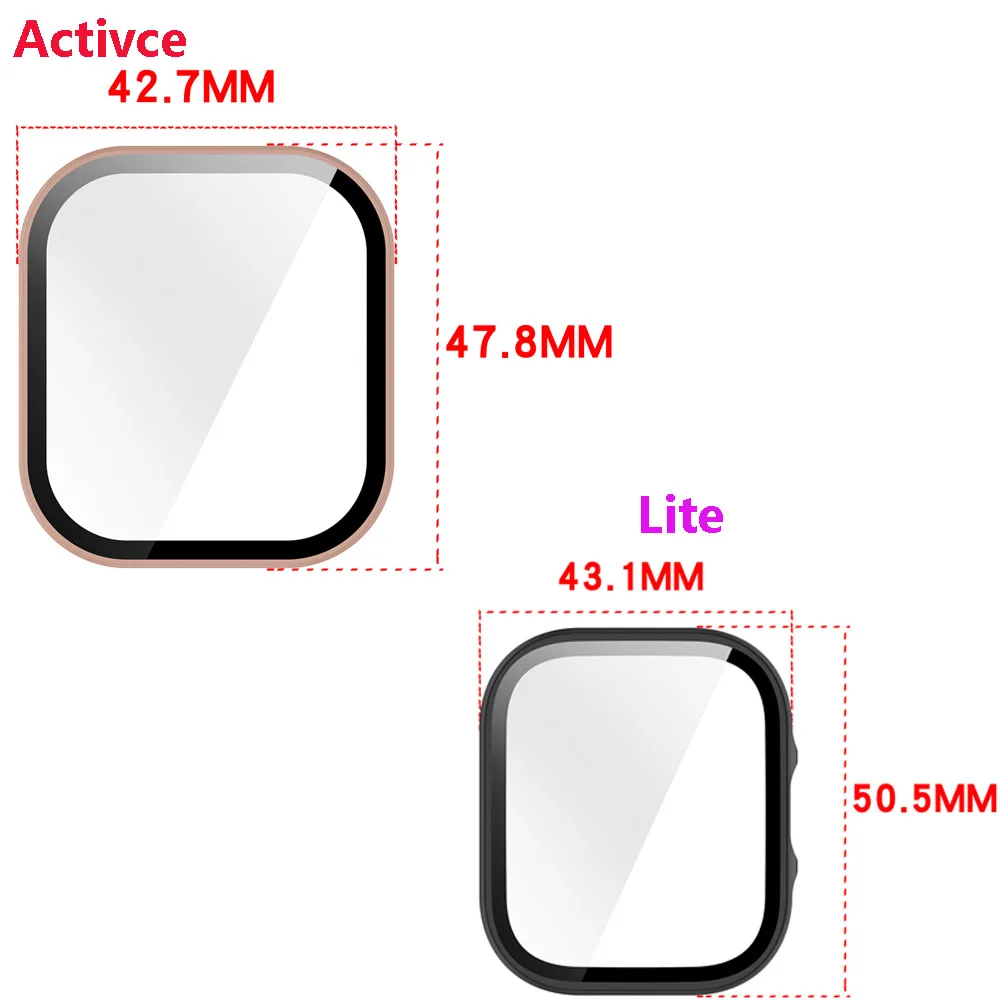 BEHUA Case For Redmi Watch 6 Active Lite Screen Protector Cover PC Case with Film For Redmi Watch6 Lite Active Accessories