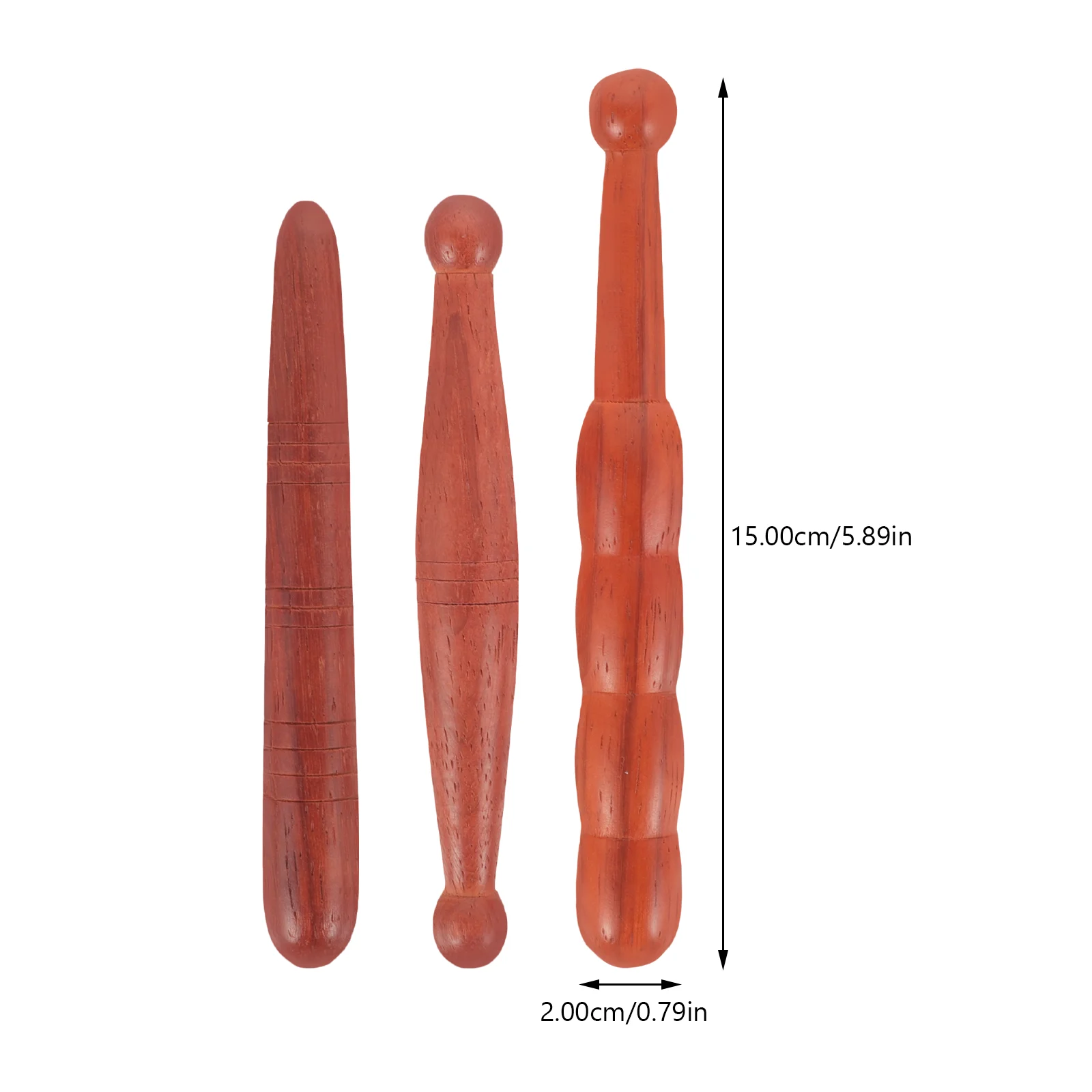 3 ชิ้นเครื่องมือนวดเนื้อเยื่อลึก Trigger Point Rod Acupoint Stick ไม้มือถือนวดคอ