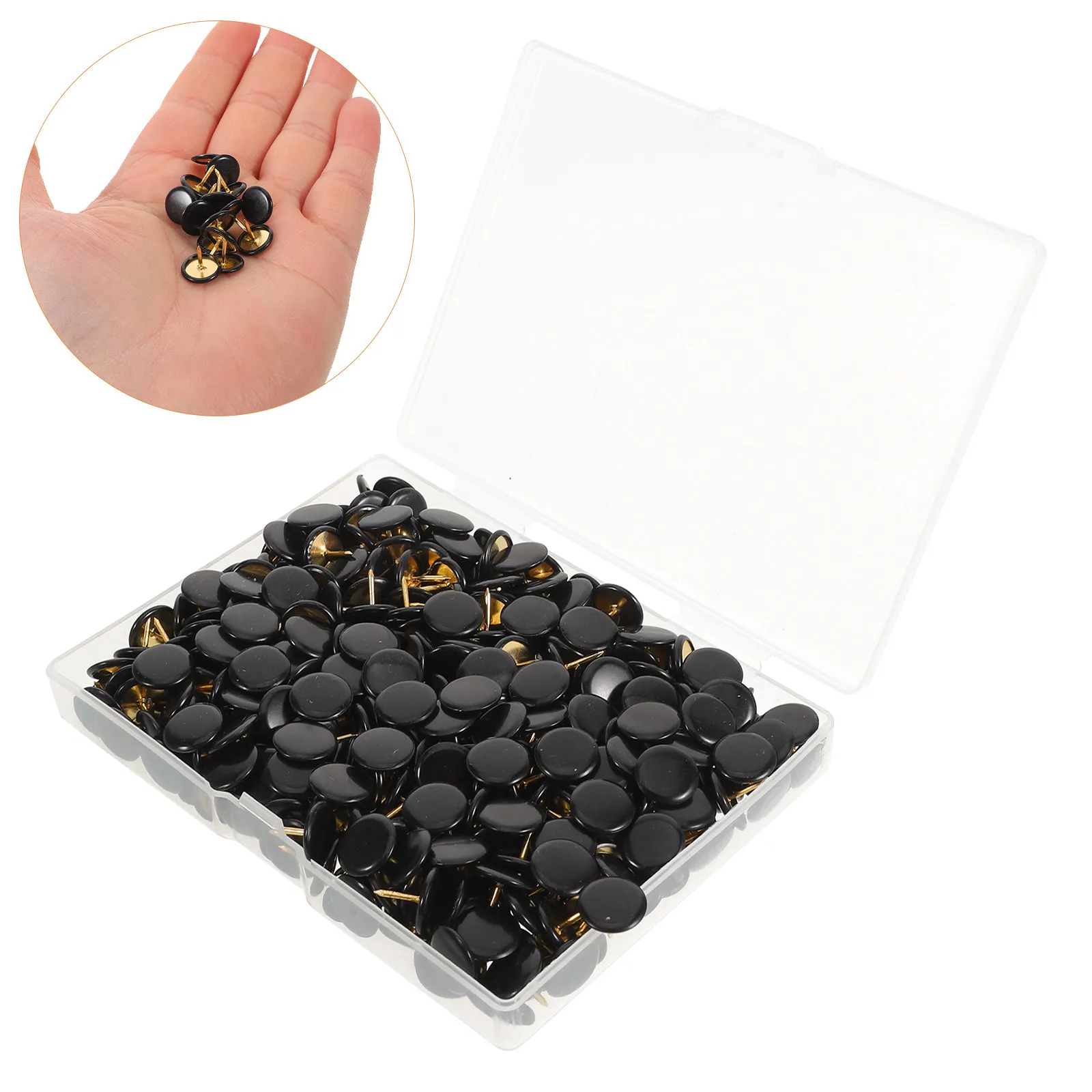 400Pcs Office Push Pins Flat Head Thumbtacks Plastic Decorative Flat Push Pin for Bulletin Board Wall Hanging Poster Crafting