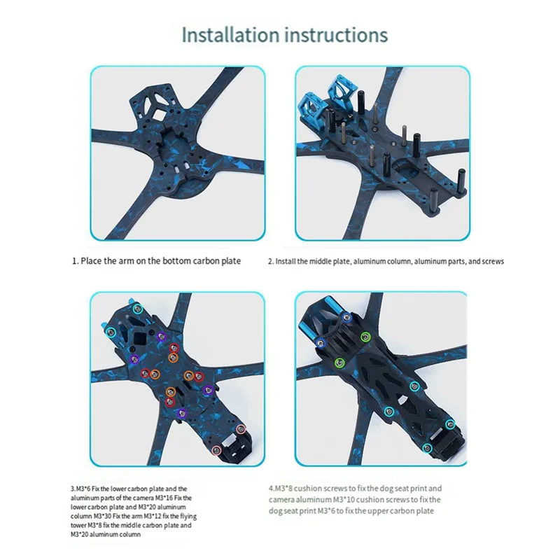

Комплект рамы Axisflying Manta 5 SE Squeshed X для кинематического дрона Manta 5 SE FPV RC Drone