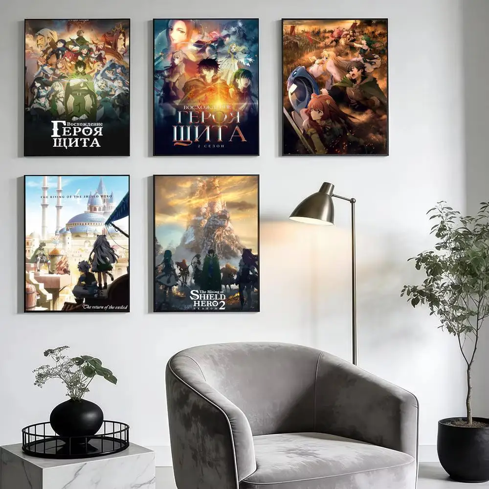 Anime T-The Rising of the Shield Hero Poster Modern Minimalist Wall Art Prints for Home Decor Interior Bedroom Living Room