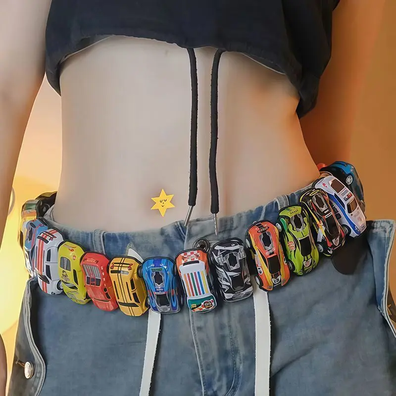 Fotografia 5: Nova personalidade colorida cinto de cintura do carro corrente punk estilo jovem cinto com multi-função e sentido de moda ins jeans versáteis