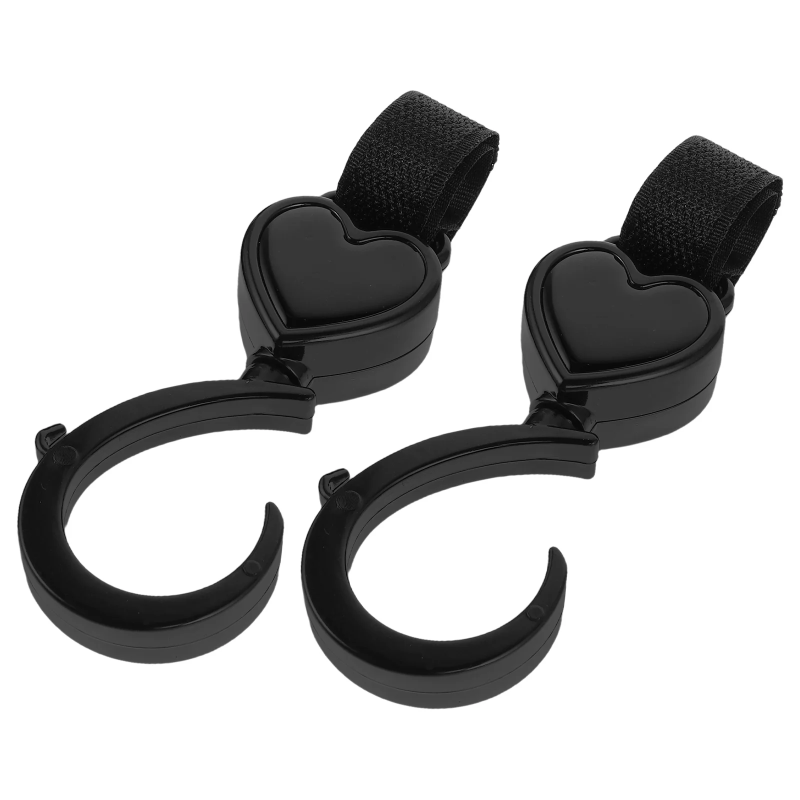 

2 шт. крючки для детских колясок, зажимы в форме сердца, аксессуары для колясок 360 ° Вращающийся органайзер для коляски - вешалка для сумок для подгузников и продуктов