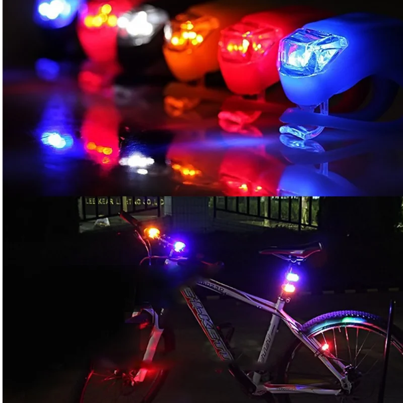 Bicycle Front Light Silicone LED Head Front Rear Wheel Bike Light Waterproof Cycling Bicycle Accessories Bike Lamp