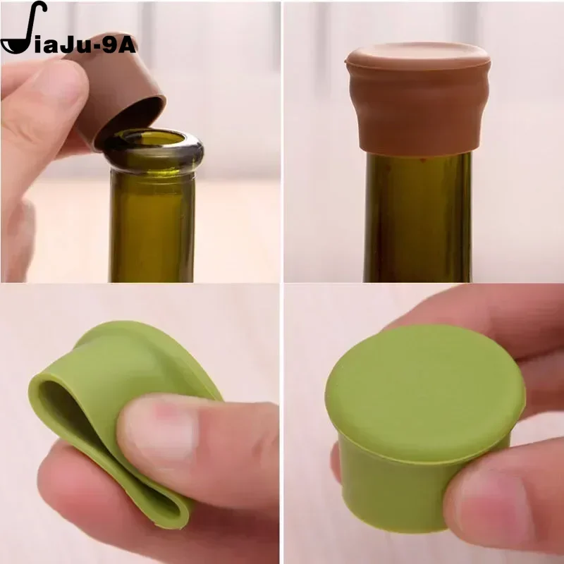 New Food Grade Durable Flexible Silicone Leak Free Wine Champagne Bottle Stopper Bottle Sealers Beverage Closures Bar Tools