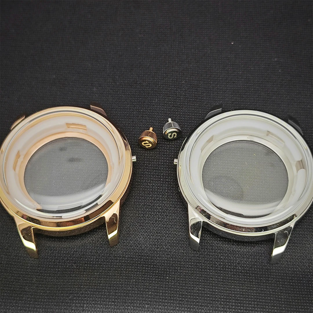 Arch Glass Watch Case 39.5mm Cocktail Case Silver Rose Gold Steel Case for NH35 NH36 4R35A 4R36A Movement fits 35mm Watch Dial